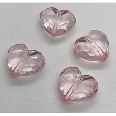 Acrilico coração rosa 2cm pct 25gr AC-10641