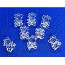 Acrilico mini urso transparente 1.8cm pct 25gr AC-10630