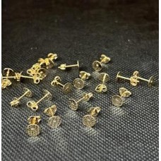 Base de brinco para colagem (6mm) pct com 10 pares banho dourado BB-10171