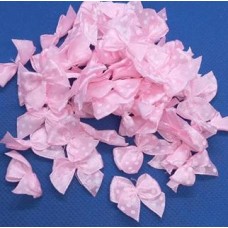Laço cetim poá rosa com bolinhas branca pct com 50 pçs LA-10827