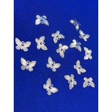 Pingente borboleta 1.3cm pct com 15 pçs folheado a prata 35 milésimo PI-1098