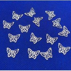 Pingente borboleta vazada 1.3cm pct com 15 pçs folheado a prata 35 milésimo PI-1099