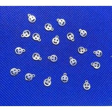 Pingente carinha 5mm pct com 20 pçs folheado a prata 35 milésimo PI-10211