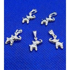 Pingente elefantinho 1.2cm pct com 5 pçs folheado a prata 35 milésimo PI-10100