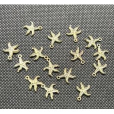 Pingente estrela do mar 1cm pct com 15 pçs banho dourado PI-10196