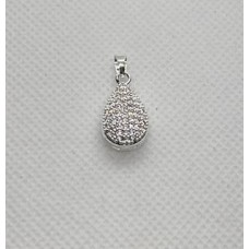 Pingente gota 1.3cm com zircônia folheado a prata 35 milésimo (UN) PI-10662