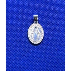 Pingente Nossa Senhora De Fatima oval 1.5cm (UN) folheado a prata 35 milésimo PI-10750