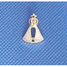 Pingente nossa senhora com zircônia 1.8cm pct com 1 pç banho dourado PI-10871