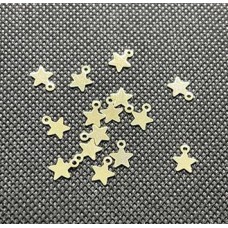 Pingente estrela 6mm pct com 30 pçs banho dourado PI-10184