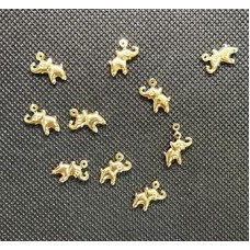 Pingente elefantinho 1.2cm pct com 10 pçs banho dourado PI-10201