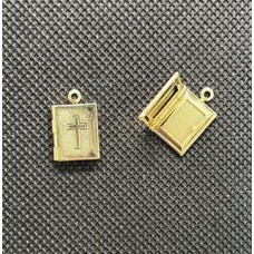 Pingente escapulário 1x1.5cm pct com 2 pçs banho dourado PI-10207