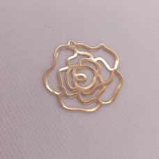 Pingente flor 3cm pct com 1 pç banho dourado PI-10994